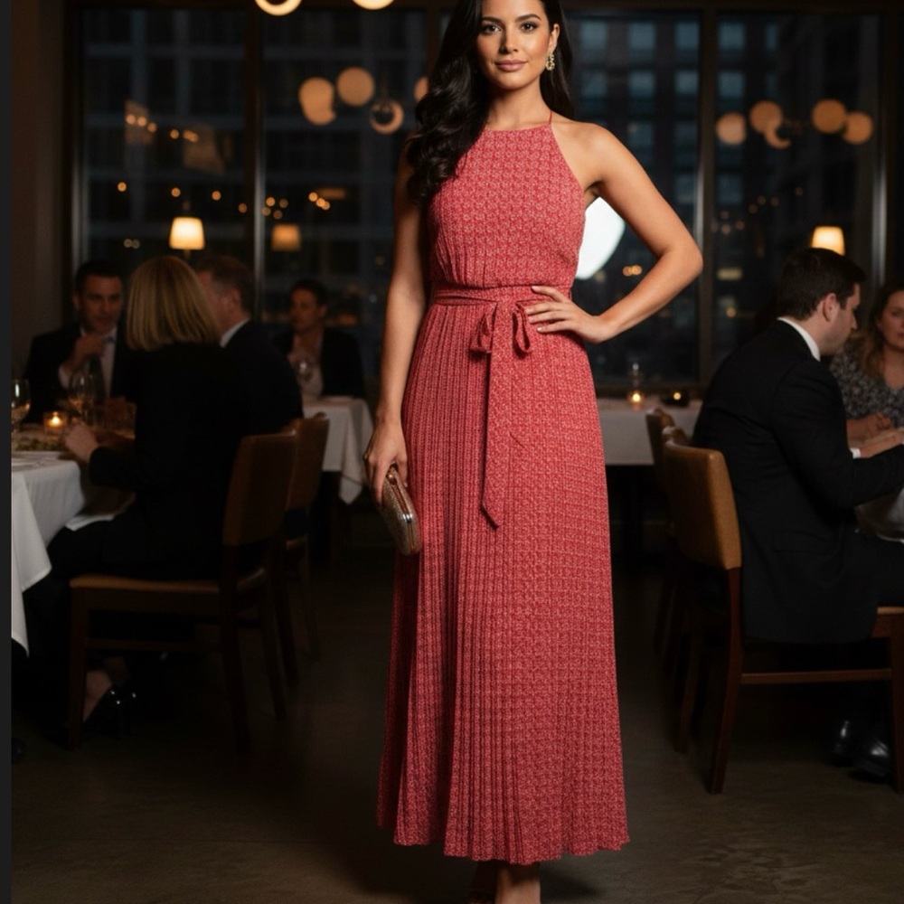 She + Sky Chic Red Midi Dress